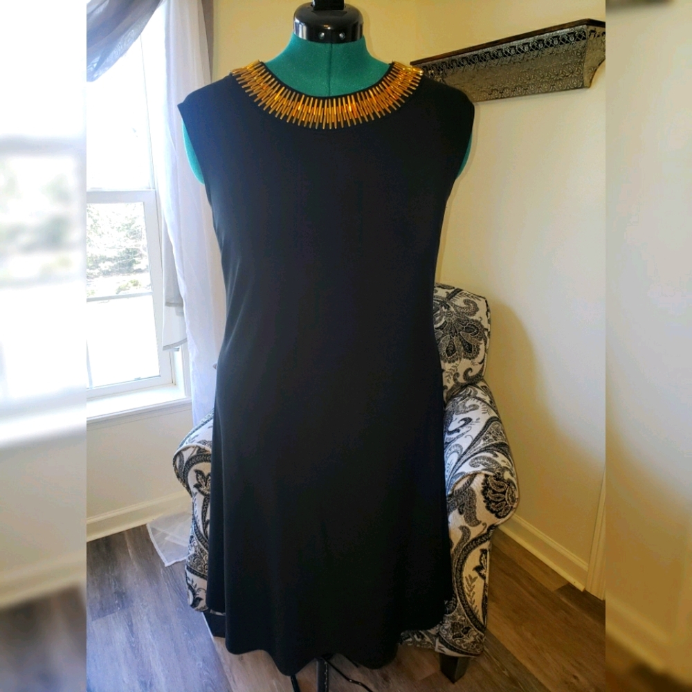 Dress Barn Black Knit Swing Dress